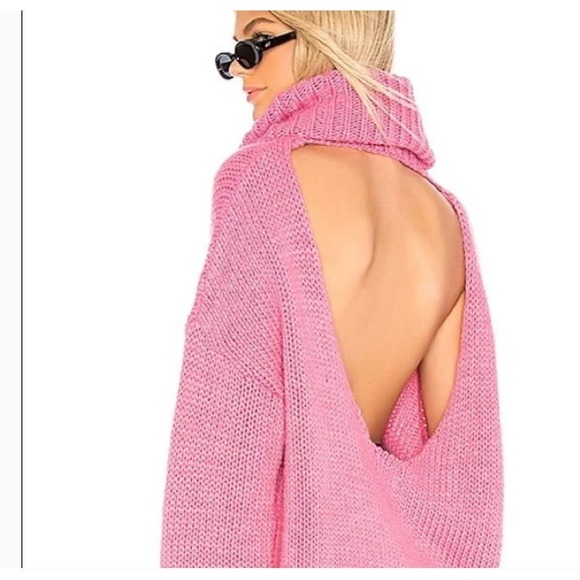 One Teaspoon Hot Pink Winona Keyhole open back sweater - Picture 1 of 10